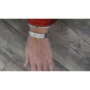 Yves Saint Laurent Vintage Cuff bangle Logo Unisex Accessor Silver